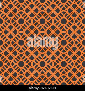 Black and orange gingham seamless pattern. Texture from rhombus squares for - plaid, tablecloths, clothes, shirts, dresses, paper, bedding, blankets Stock Vector