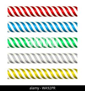 Vector illustration. Seamless metallic stripped bars in several bright colors. Stock Vector