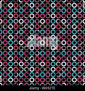 small circles on a black background grunge effect seamless Stock Vector