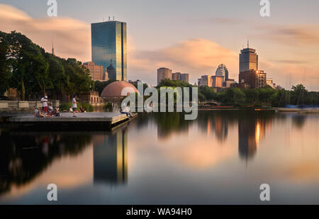 Boston skyline Charles river Stock Photo