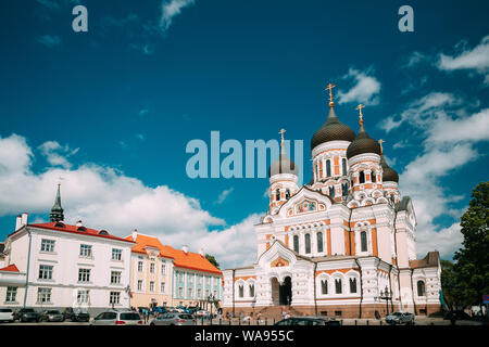 Tallinn, Estonia. Alexander Nevsky Cathedral. Famous Orthodox Cathedral. Popular Landmark And Destination Scenic. UNESCO World Heritage Site. Stock Photo