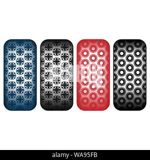 Set of four different tire silhouettes winter and summer tracks Stock Vector