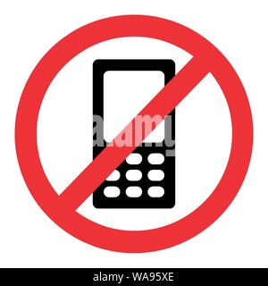 No mobile phone colorful icon isolated on white background Stock Vector