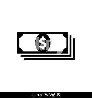 Money icon in flat style isolated on white Stock Vector