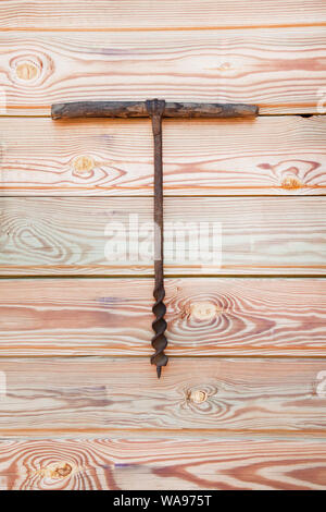 the Vintage Hand Drill rusted Stock Photo
