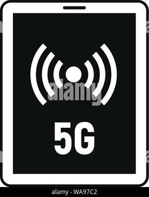 5g tablet icon. Simple illustration of 5g tablet vector icon for web design isolated on white background Stock Vector