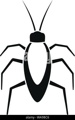 Cockroach bug icon. Simple illustration of cockroach bug vector icon for web design isolated on white background Stock Vector