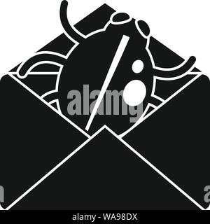 Mail bug icon. Simple illustration of mail bug vector icon for web design isolated on white background Stock Vector