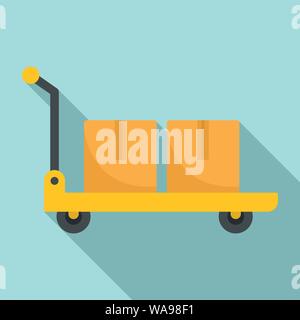 Warehouse cart icon. Flat illustration of warehouse cart vector icon for web design Stock Vector