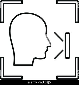 Office face recognition icon. Outline office face recognition vector icon for web design isolated on white background Stock Vector