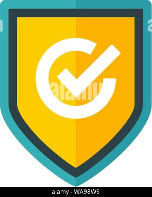 Safety home shield icon. Flat illustration of safety home shield vector icon for web design Stock Vector