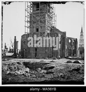 Charleston, South Carolina. Ruins of Circular Church and Secession Hall Stock Photo