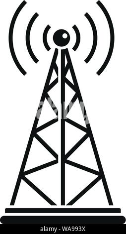 Gsm radiation tower icon. Simple illustration of gsm radiation tower ...