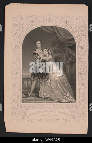 Charlotte and Susan Cushman as Romeo and Juliet / John Tallis & Company, London & New York. Stock Photo