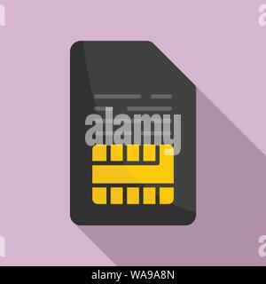 Cellular sim card icon. Flat illustration of cellular sim card vector icon for web design Stock Vector