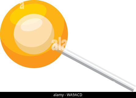 Orange lollipop icon. Cartoon of orange lollipop vector icon for web design isolated on white background Stock Vector