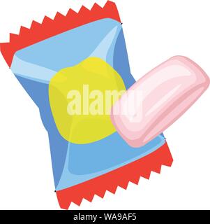 Gum pack icon. Cartoon of gum pack vector icon for web design isolated on white background Stock Vector