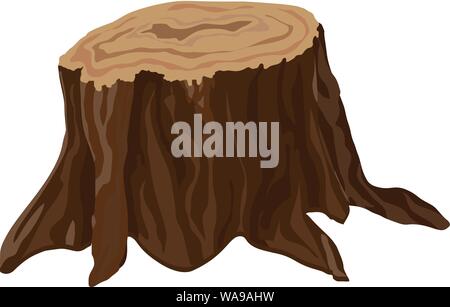 Garden tree stump icon. Cartoon of garden tree stump vector icon for web design isolated on white background Stock Vector
