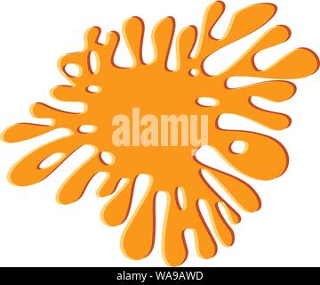Orange gum splash icon. Cartoon of orange gum splash vector icon for web design isolated on white background Stock Vector
