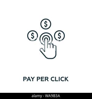 Pay Per Click vector icon symbol. Creative sign from advertising icons collection. Filled flat Pay Per Click icon for computer and mobile Stock Vector