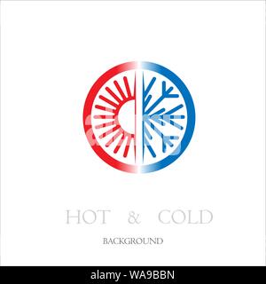 Sun and snowflake symbols isolated on white background Stock Vector
