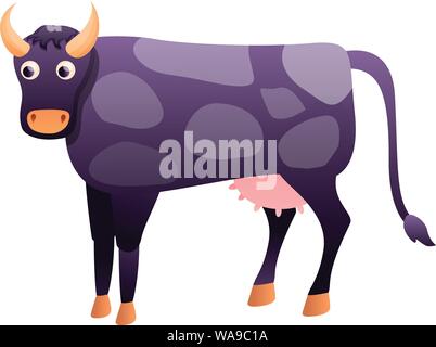 Violet cow icon. Cartoon of violet cow vector icon for web design isolated on white background Stock Vector