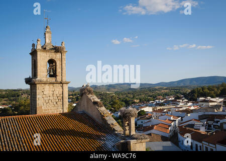 Rocamador church from the castle. Valencia de Alcántara. Cáceres province. Extremadura. Spain. Stock Photo