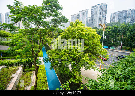 --FILE--The Qiaoxiang Road in Futian and Nanshan districts, which is Shenzhen's first 'smart road,' opens to public in Shenzhen city, south China's Gu Stock Photo