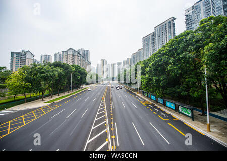 --FILE--The Qiaoxiang Road in Futian and Nanshan districts, which is Shenzhen's first 'smart road,' opens to public in Shenzhen city, south China's Gu Stock Photo