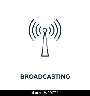 Broadcasting vector icon symbol. Creative sign from advertising icons collection. Filled flat Broadcasting icon for computer and mobile Stock Vector