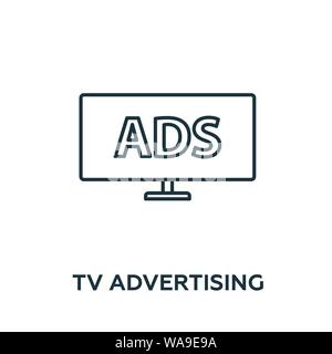 Tv Advertising vector icon symbol. Creative sign from advertising icons collection. Filled flat Tv Advertising icon for computer and mobile Stock Vector