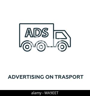 Advertising On Trasport vector icon symbol. Creative sign from advertising icons collection. Filled flat Advertising On Trasport icon for computer and Stock Vector