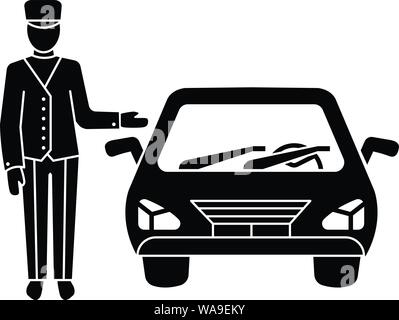 Hotel car valet icon, simple style Stock Vector