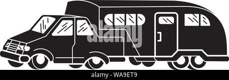 Retro car motorhome icon, simple style Stock Vector