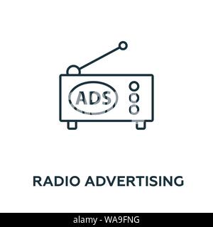 Radio Advertising vector icon symbol. Creative sign from advertising icons collection. Filled flat Radio Advertising icon for computer and mobile Stock Vector