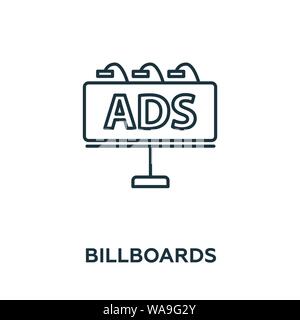 Billboards vector icon symbol. Creative sign from advertising icons collection. Filled flat Billboards icon for computer and mobile Stock Vector