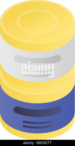 Tin can stack icon, isometric style Stock Vector