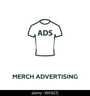 Merch Advertising vector icon symbol. Creative sign from advertising icons collection. Filled flat Merch Advertising icon for computer and mobile Stock Vector