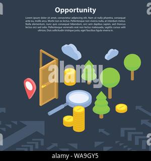 Opportunity concept banner, isometric style Stock Vector