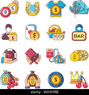 Easy money icons set, cartoon style Stock Vector