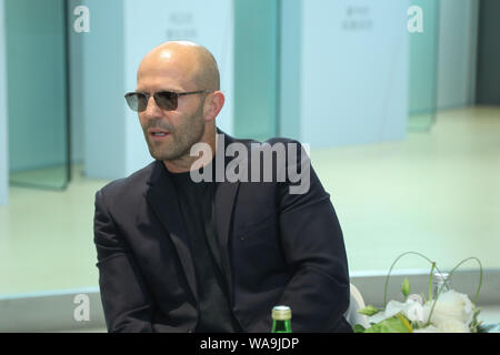 English actor Jason Statham arrives as he visits a dealership store of SALEEN in Beijing, China, 20 July 2019. Stock Photo