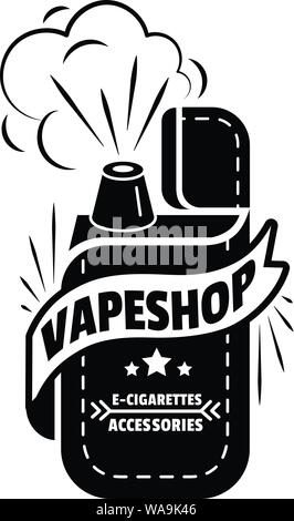 Fashion vape shop logo, simple style Stock Vector