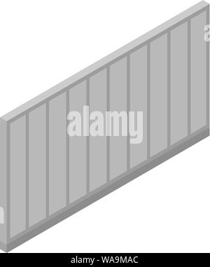 Metal fence icon, isometric style Stock Vector