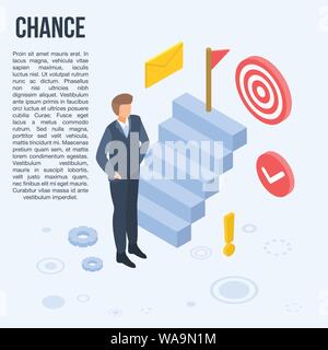 Business chance concept banner, isometric style Stock Vector