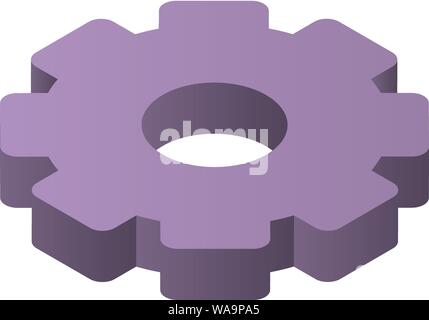 Gear system icon, isometric style Stock Vector