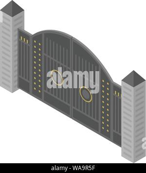 Forged gates icon black color vector illustration flat style simple ...