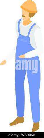 Warehouse worker icon, isometric style Stock Vector