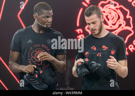 Paul Pogba left and Spanish football player David de Gea of Manchester United F.C. of Premier League attend a promotional event for adidas during 20 Stock Photo Alamy