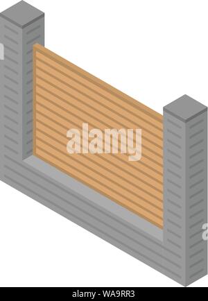 Modern fence icon, isometric style Stock Vector