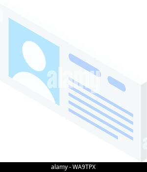Id card icon, isometric style Stock Vector